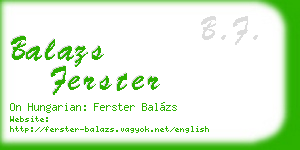 balazs ferster business card