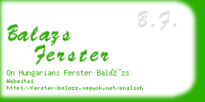 balazs ferster business card